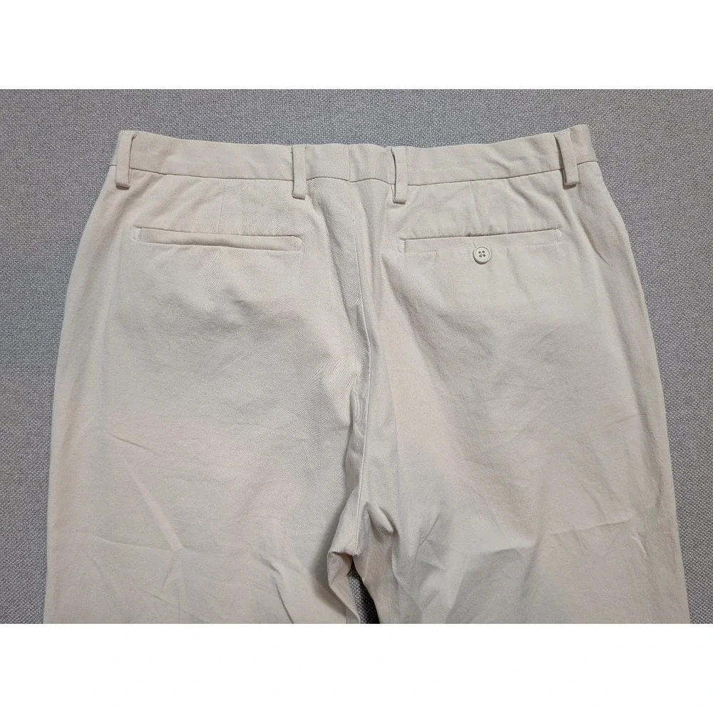 Banana Republic Dress Pants Mens 34x32 Khaki Flat Front Cotton Stretch Chino